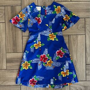 Royal Hawaiian Women’s Blue Floral Dress